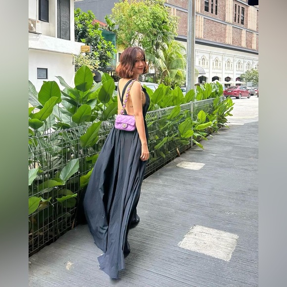 🆕ZARA LONG NYLON DRESS | NAVY BLUE - Picture 6 of 12